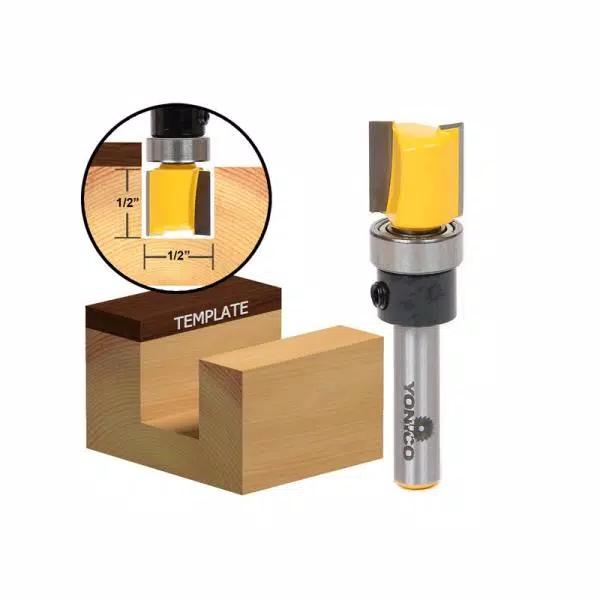 Yonico 1/2 in. Carbide Tipped Flush Trim Router Bit with 1/4 in. Shank