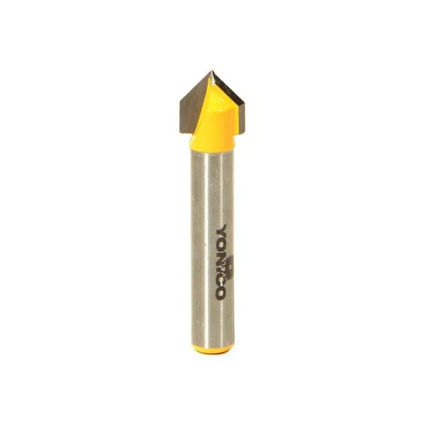 Yonico 90° V-Groove Router Bit, 1/4 in. Shank, Carbide Tipped