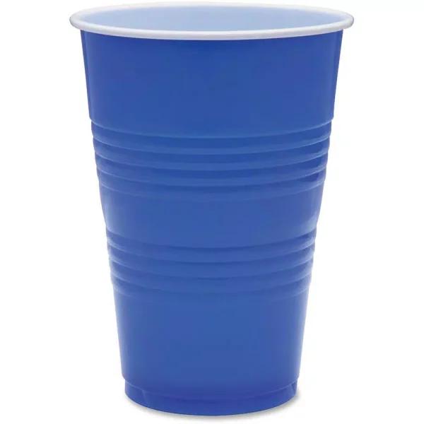 Genuine Joe 16 oz. Blue Plastic Party Cups, 50 Count Case