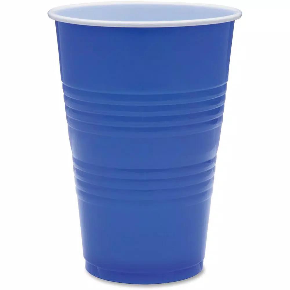 Genuine Joe 16 oz. Blue Plastic Party Cups, 50 Count Case