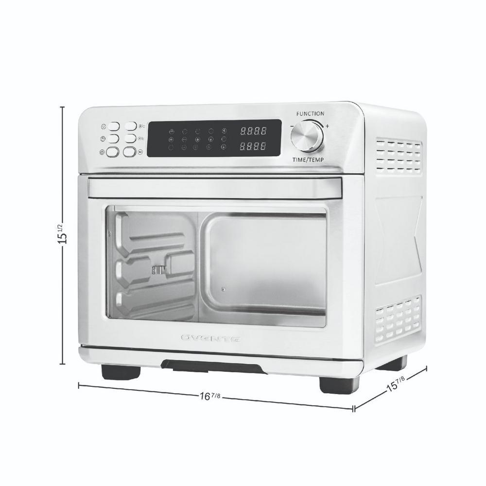 Ovente 1700W Stainless Steel Digital Air Fryer Rotisserie Convection Oven & Dehydrator, 25L