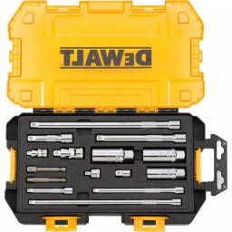 DEWALT 15-Piece 1/4 in. and 3/8 in. Drive Socket Accessory Set with Case and 9 ft. Tape Measure thumbnail 2