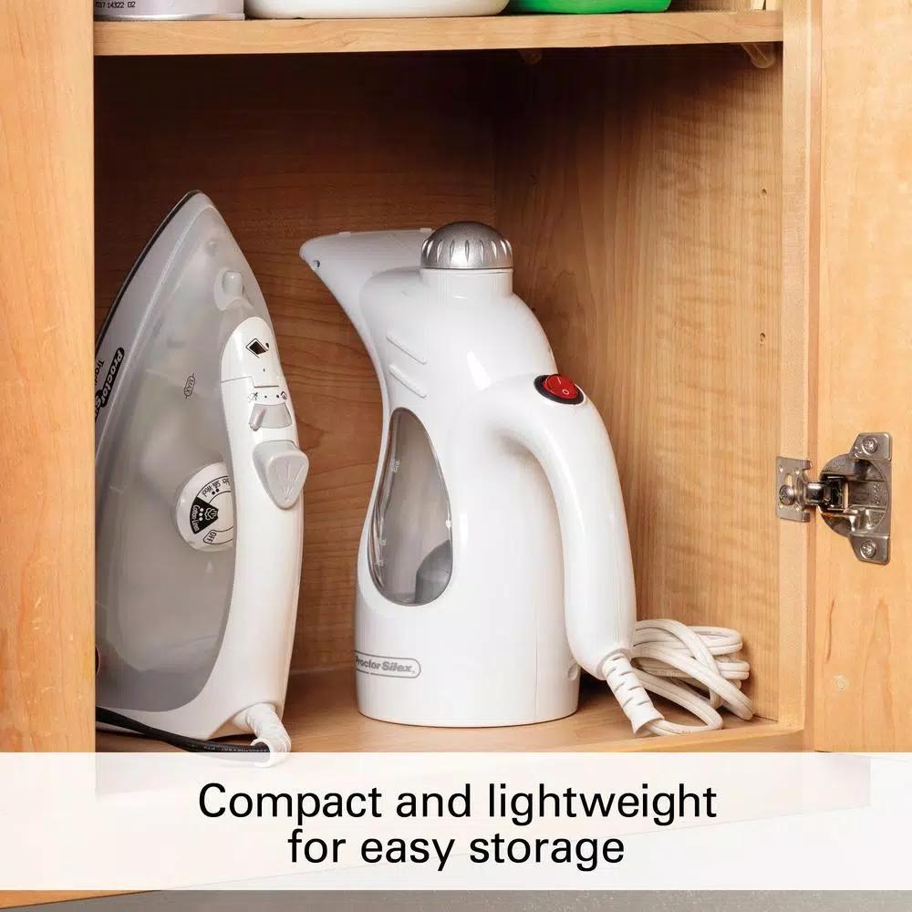 Proctor Silex Handheld Garment Steamer, Compact Travel Clothes Steamer, White