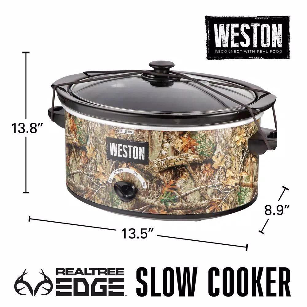 Weston Realtree Edge 5 Qt. Camouflage Slow Cooker with Lid Latch Strap