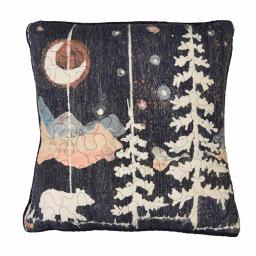 DONNA SHARP Moonlit Bear Decorative Square Throw Pillow, 18 x 18 in, Rustic Farmhouse Style thumbnail 1