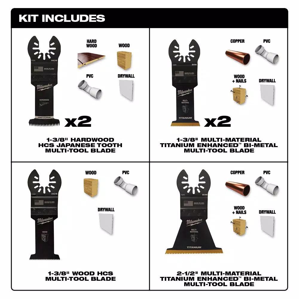 Milwaukee OPEN-LOK 13-Piece Oscillating Multi-Tool Blade Starter Kit with Sealant Removal & Scraper Blades