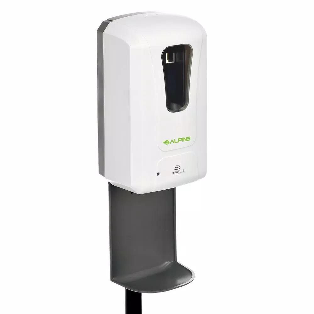 Alpine Industries 1200ml Automatic Foam Hand Sanitizer Dispenser with Floor Stand, White