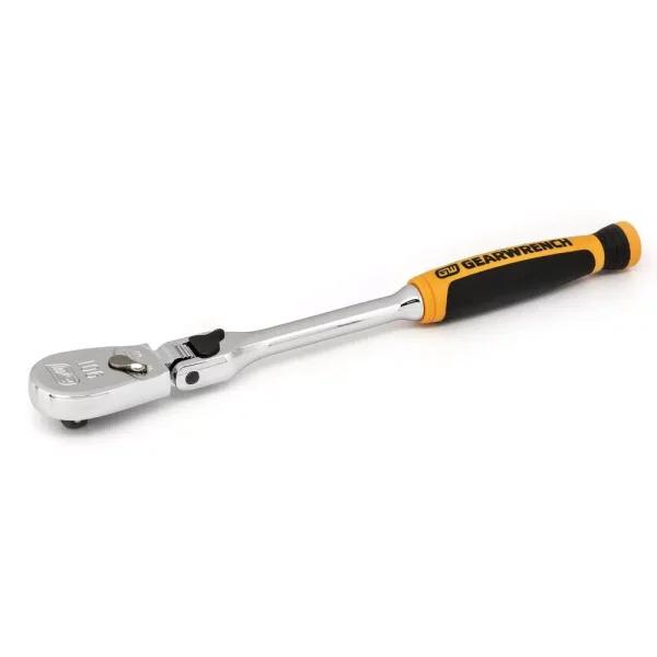 GEARWRENCH 1/4 in. Drive 90-Tooth Locking Flex Head Teardrop Ratchet, 8 in.