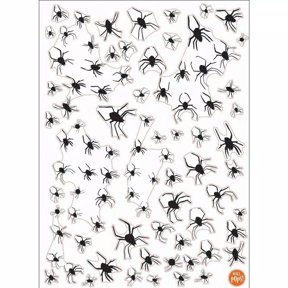 WallPops Little Spiders Halloween Wall Art Kit - 52pc Peel and Stick Spider Wall Decals, 24 in. x 17.5 in.