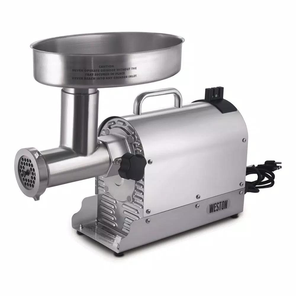 Weston Pro Series #8 0.75 HP Stainless Steel Electric Meat Grinder and Sausage Stuffer