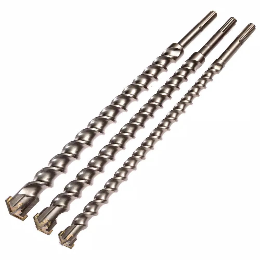 Kateya Carbide Tipped SDS MAX Masonry Drill Bit Set, 3-Piece, 24 in.