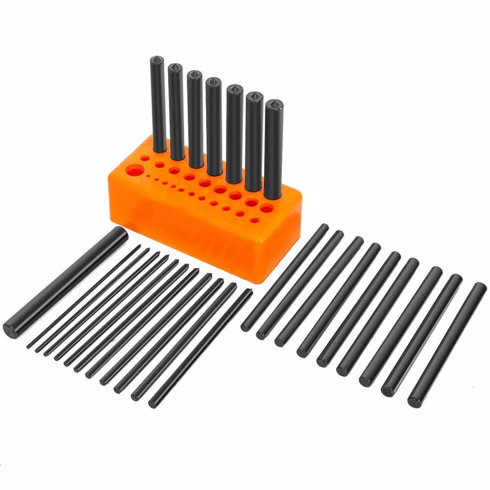 XtremepowerUS 28-Piece Steel Transfer Punch Set with Index Holder for Machinists and Toolmakers