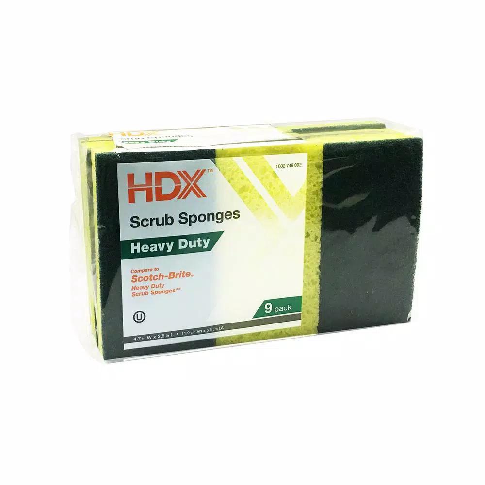 HDX Heavy-Duty Scrub Sponge with Scour Pad, 9-Pack