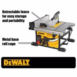 DEWALT 15 Amp 8-1/4 in. Compact Corded Jobsite Table Saw with Heavy-Duty Rolling Stand thumbnail 3