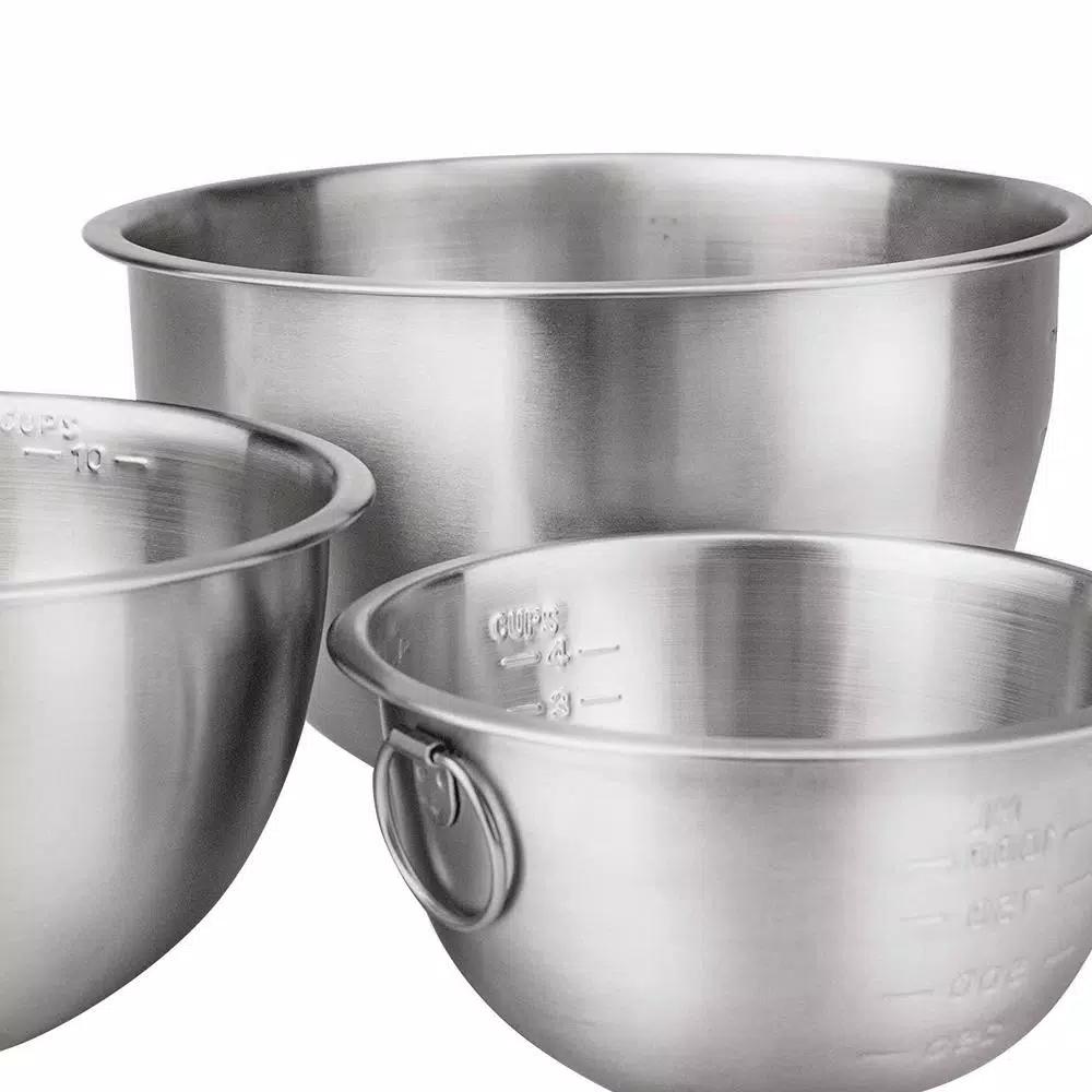 Tovolo 3-Piece Stainless Steel Mixing Bowl Set with Tight-Seal Lids