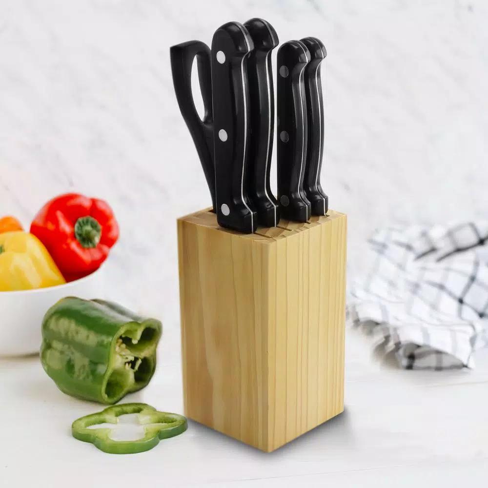Gibson Collarette 6-Piece Preparation Cutlery Set with Wood Block