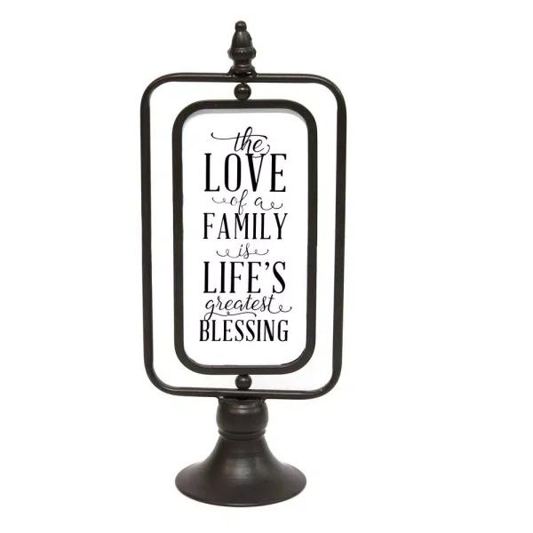 Stratton Home Decor Stratton Home Love of a Family Metal Tabletop Accent - Farmhouse Decorative Sign