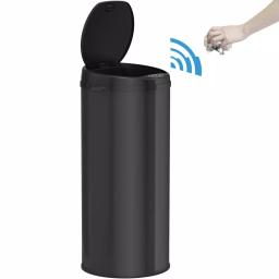 iTouchless 13 Gallon Matte Black Touchless Motion Sensor Trash Can with Odor Filter thumbnail 2