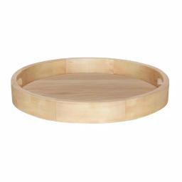 Kate and Laurel Hutton 18.25 in. Round Natural Wood Decorative Tray with Built-in Handles thumbnail 2