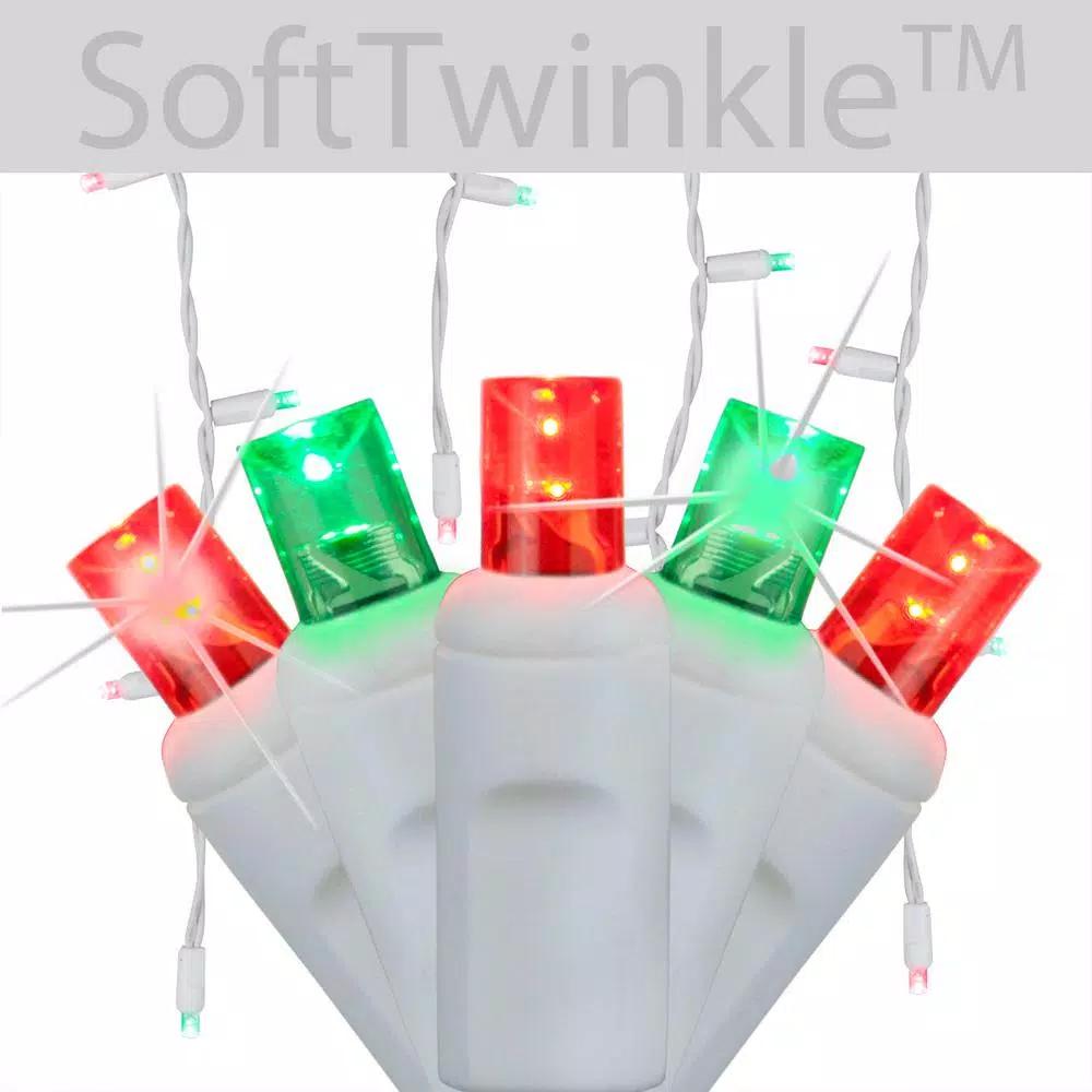 Wintergreen Lighting SoftTwinkle 7 ft. LED Red and Green Icicle Lights, 70 Lights