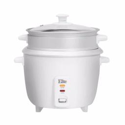 Elite Gourmet 16-Cup Rice Cooker with Steam Tray, White thumbnail 1