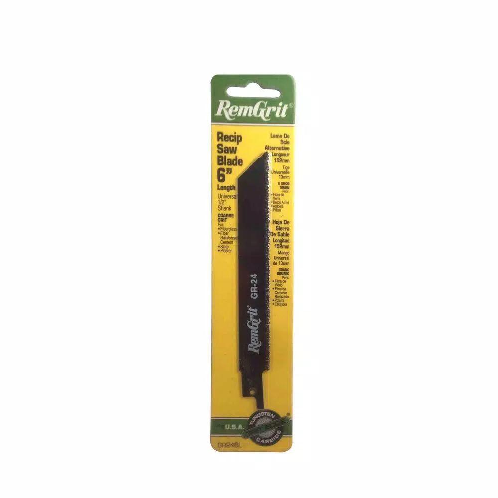 RemGrit 6 in. Carbide Grit Reciprocating Saw Blade, 3/4 in. x 0.032 in.