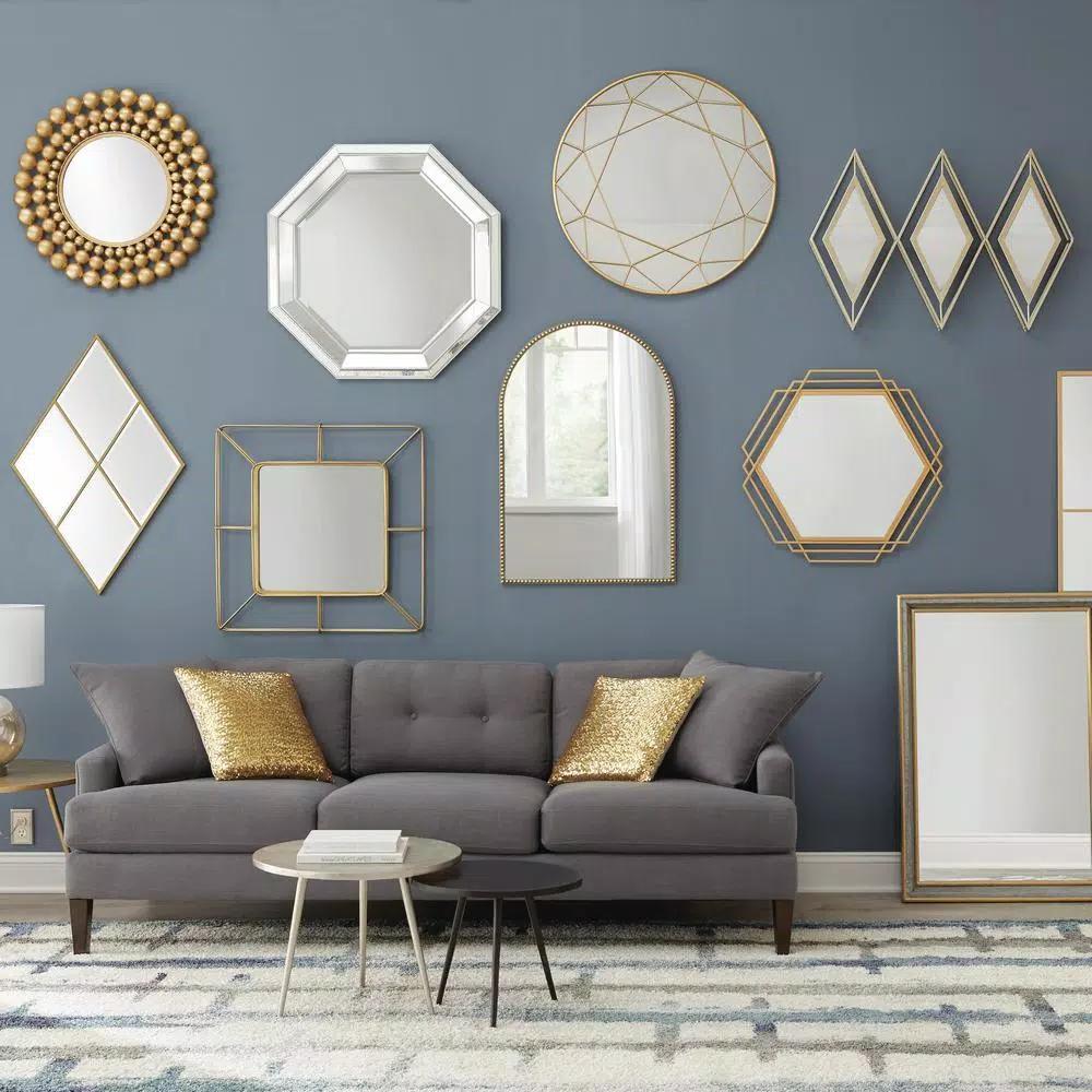 Home Decorators Collection Medium Arched Gold Antiqued Classic Accent Mirror