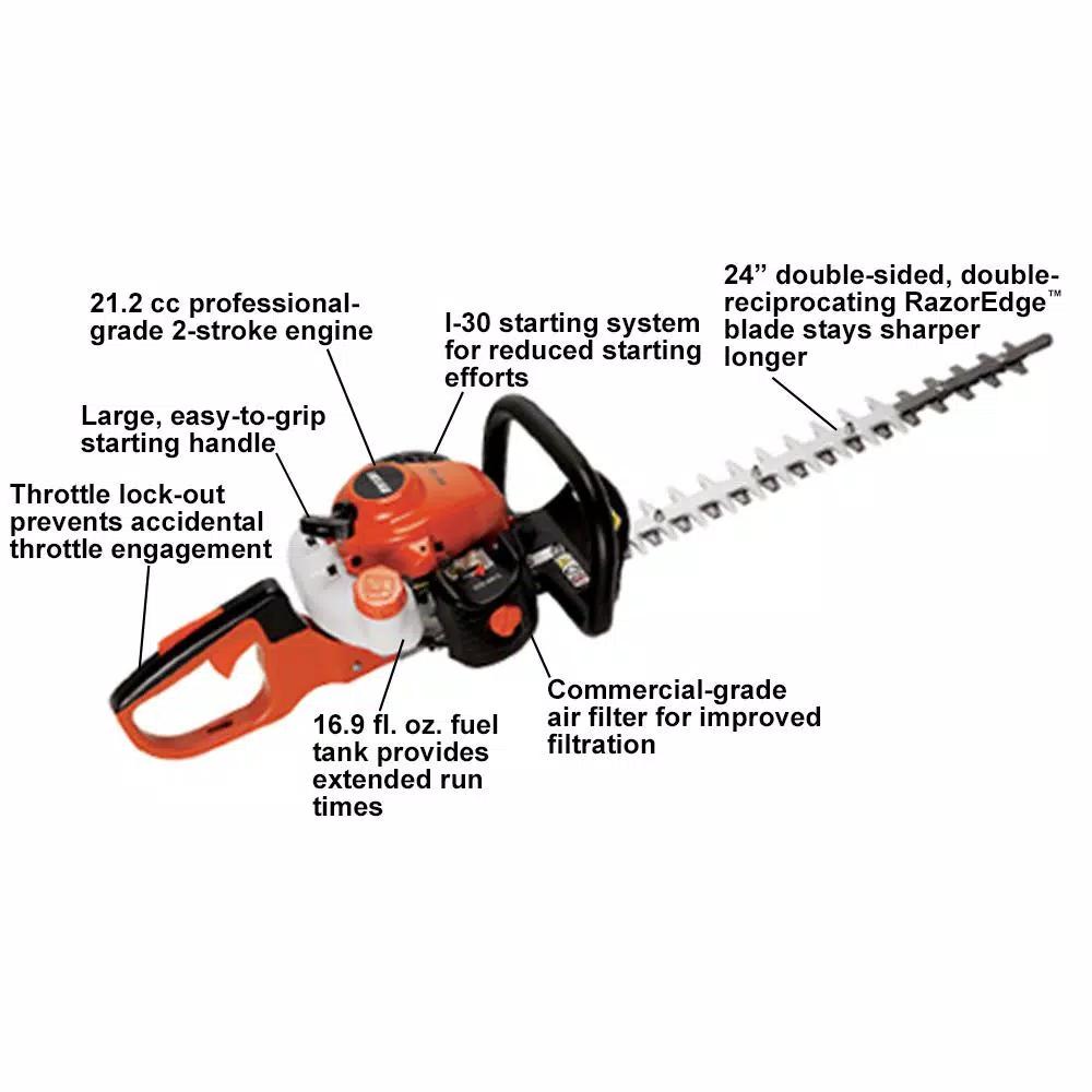 ECHO HC-155 24 in. Gas Hedge Trimmer, 21.2 cc 2-Stroke Engine