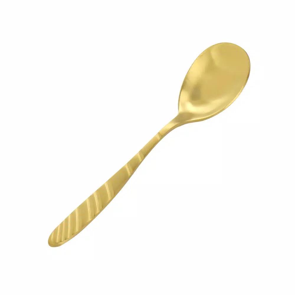 Megachef La Vague 20-Piece Matte Gold Flatware Set, 18/10 Stainless Steel Service for 4