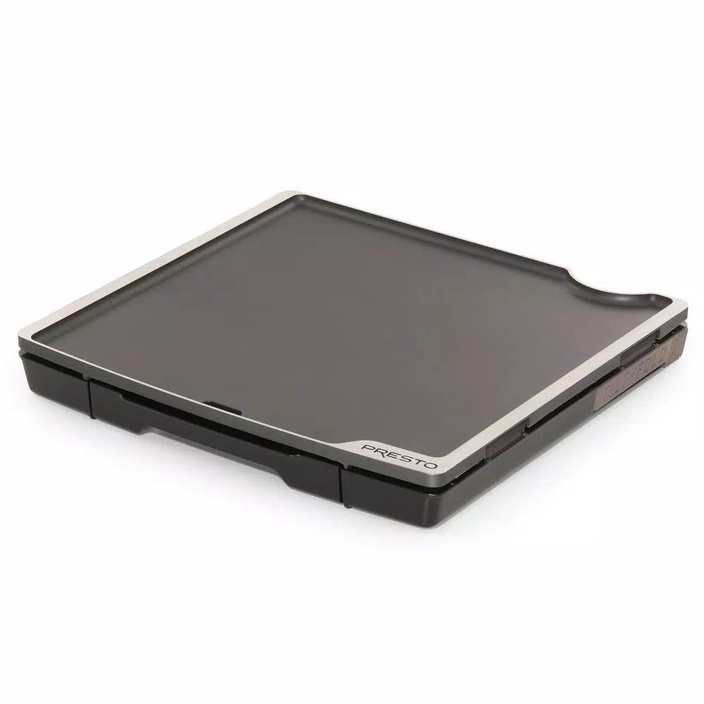 Presto Tilt and Fold 210 sq. in. Electric Griddle with Temperature Sensor, Black