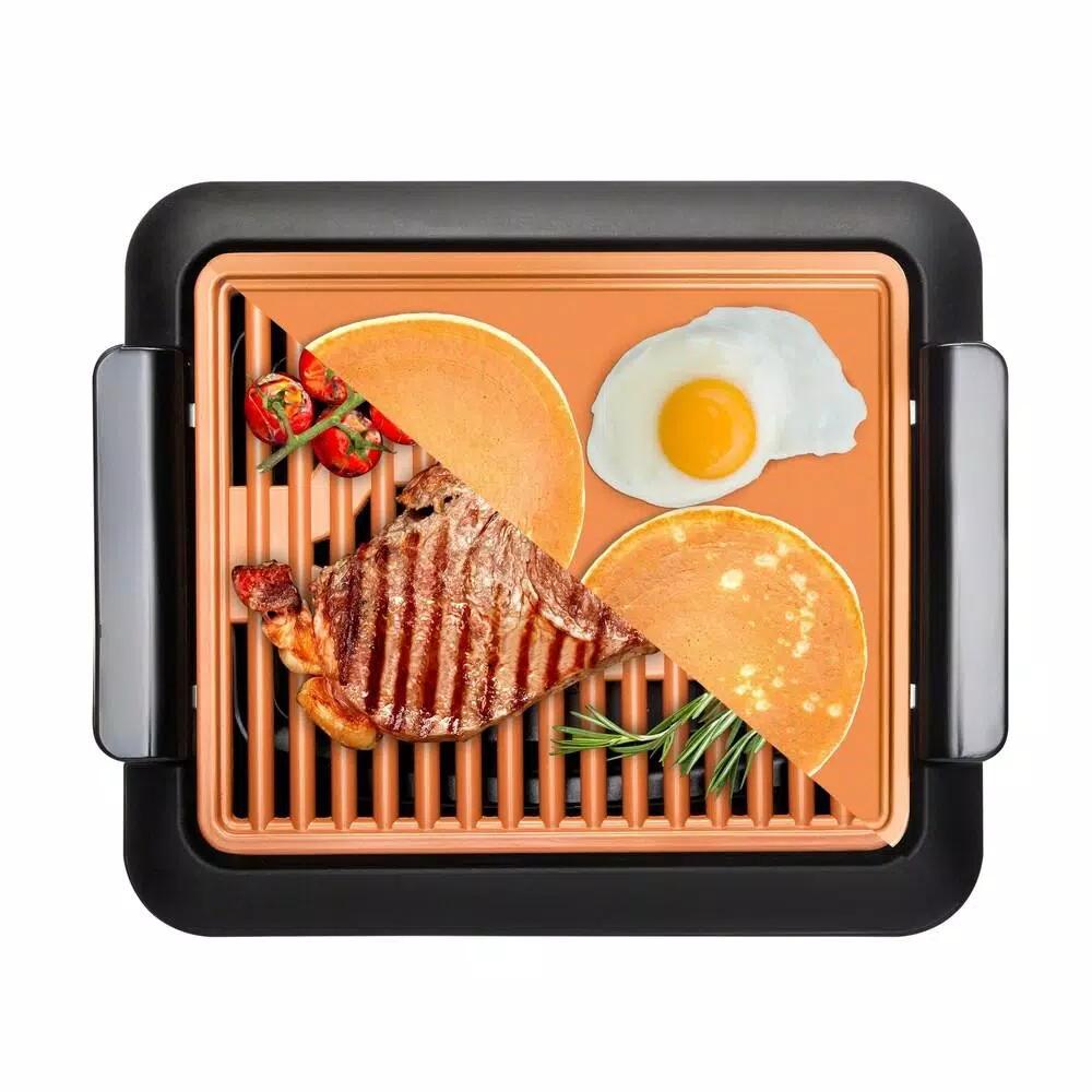 Gotham Steel 234 sq. in. Black Copper Non-Stick Ti-Ceramic Smokeless Indoor Electric Grill & Griddle