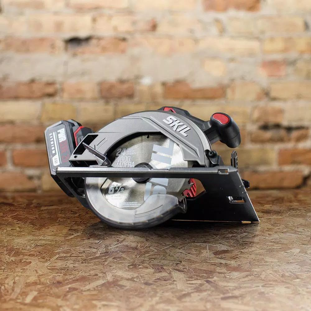 SKIL PWRCore 20V Brushless 6-1/2 in. Cordless Circular Saw Kit with 4.0Ah Battery and Charger