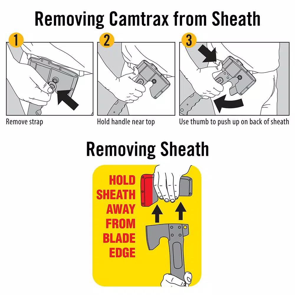 Camillus Camtrax 3-in-1 Hatchet, Folding Saw, and Hammer with Glass Filled Nylon Handle