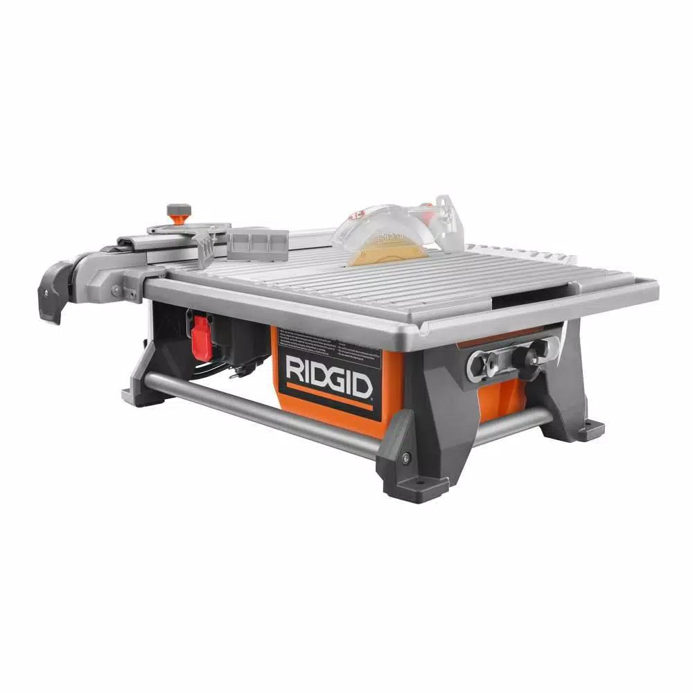 RIDGID 7 in. Corded Wet Tile Saw with 24 in. Rip Capacity and Gel-Foam Knee Pads Bundle