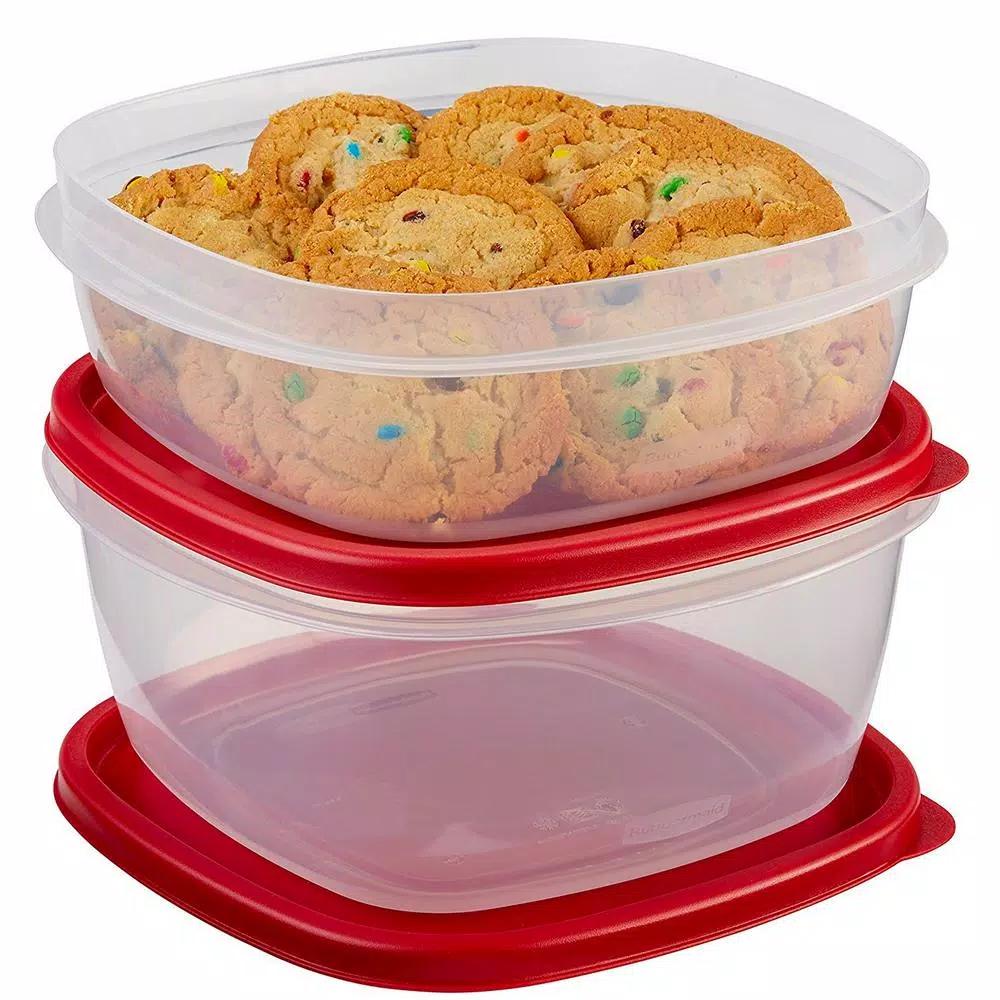 Rubbermaid Easy Find Lids 10-Piece Food Storage Container Set, Red/Clear