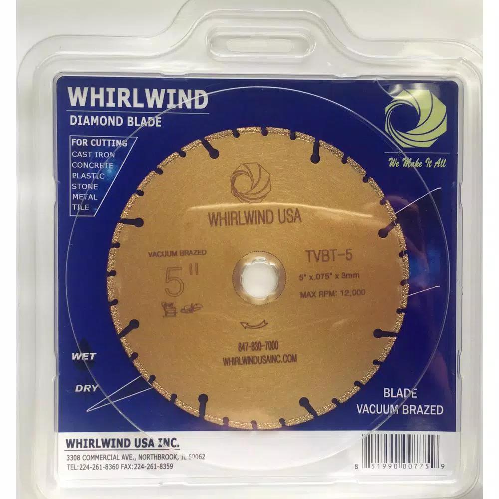 Whirlwind USA 5 in. Segmented Diamond Blade for Metal and Plastic Cutting