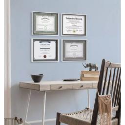 Kate and Laurel Gibson 8.5 x 11 in. Modern Document Picture Frame Set, Gray and White, 4-Pack thumbnail 6