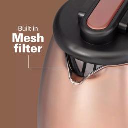 Hamilton Beach 1.7L Glass Electric Kettle with Copper Stainless Steel Base, 1500W Rapid Boil thumbnail 7