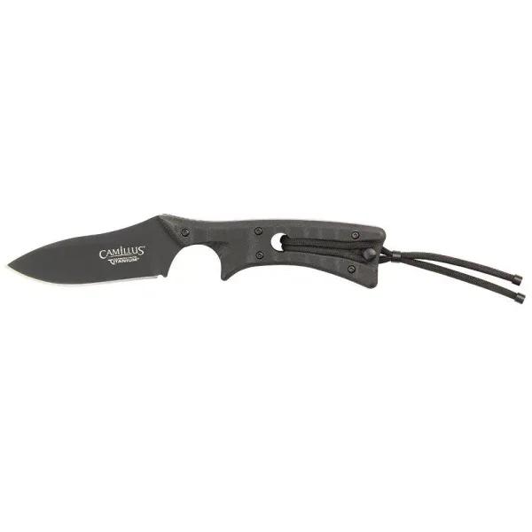 Camillus Tyrant 3 in. D2 Steel Drop Point Fixed Blade Knife with Built-in Sharpener
