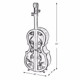 Vintiquewise Antique Brown Violin Shaped Wooden Wine Rack - 53.5 inch Floor Wine Cabinet with Acrylic Doors thumbnail 5