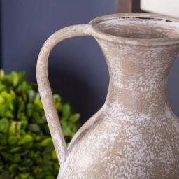 Winsome House 2-Piece White Metal Roma Pitcher Vase Set - Distressed Shabby Chic Urn Style thumbnail 2