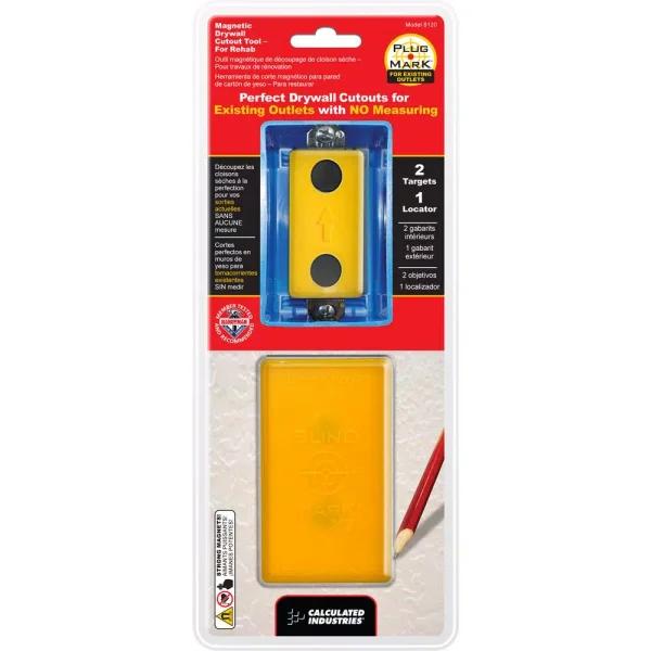 Calculated Industries Plug Mark Magnetic Drywall Cutout Tool for Existing Outlets
