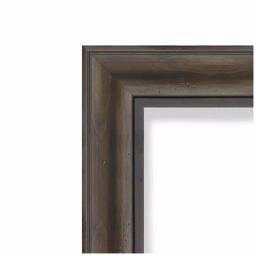 Amanti Art 25 in. Square Rustic Dark Brown Distressed Wood Framed Beveled Edge Bathroom Vanity Mirror thumbnail 3