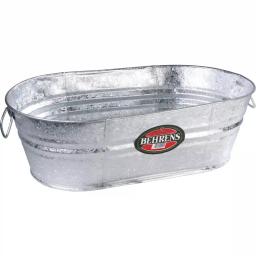 Behrens 7.5 Gallon Hot Dipped Steel Oval Tub - Galvanized Metal Planter & Utility Trough thumbnail 1