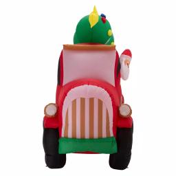 Glitzhome 7 ft. Santa Claus on Pick Up Truck Inflatable Christmas Decor with LED Lights thumbnail 2