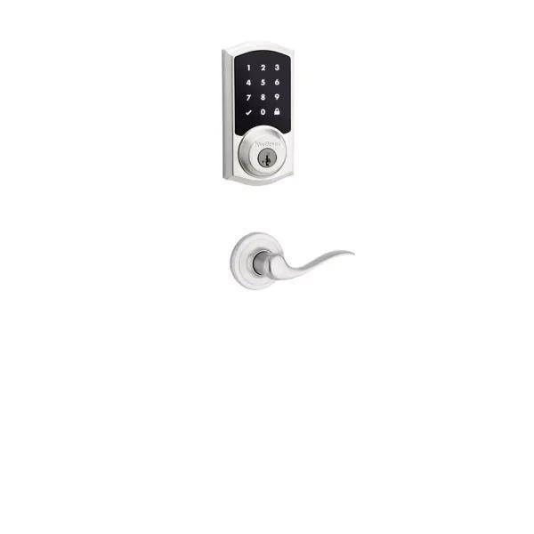 Kwikset Premis Touchscreen Smart Lock Satin Nickel Single Cylinder Deadbolt with Tustin Lever