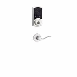 Kwikset Premis Touchscreen Smart Lock Satin Nickel Single Cylinder Deadbolt with Tustin Lever thumbnail 1