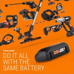 Worx 20V Power Share 7-1/4 in. Sliding Miter Saw with Clamping Feature (Tool-Only) thumbnail 6