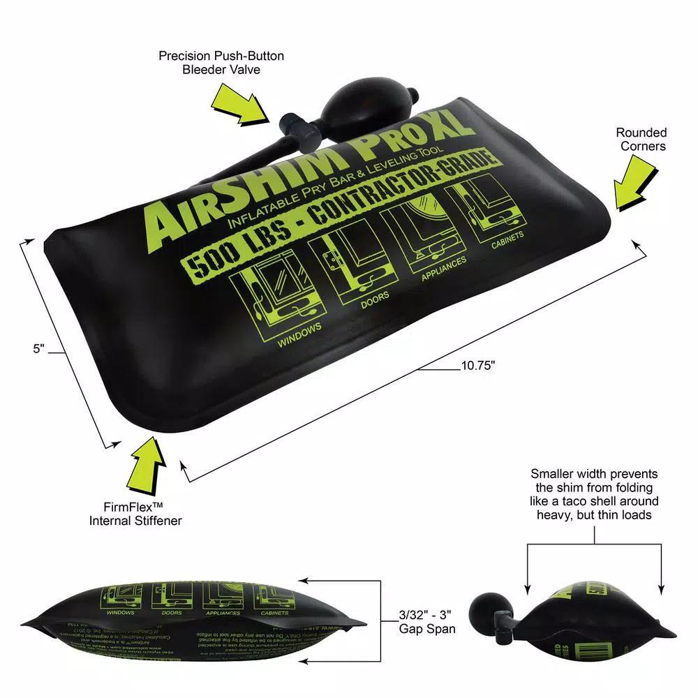 Calculated Industries AirShim Pro XL Inflatable Pry Bar and Leveling Tool, 500 lb Capacity