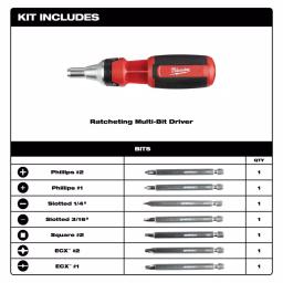 Milwaukee 9-in-1 ECX Drive Ratcheting Multi-Bit Screwdriver Set thumbnail 3